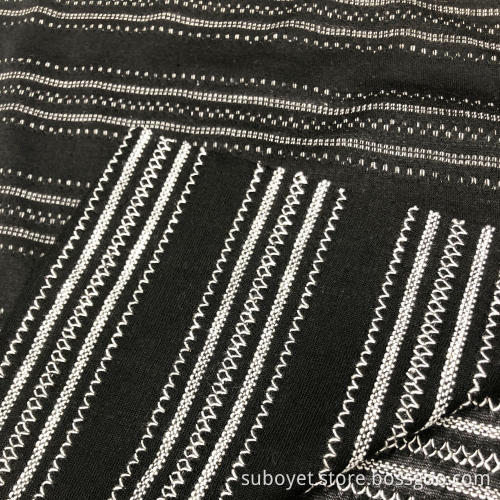 Knitting Fabric With Black And White Line